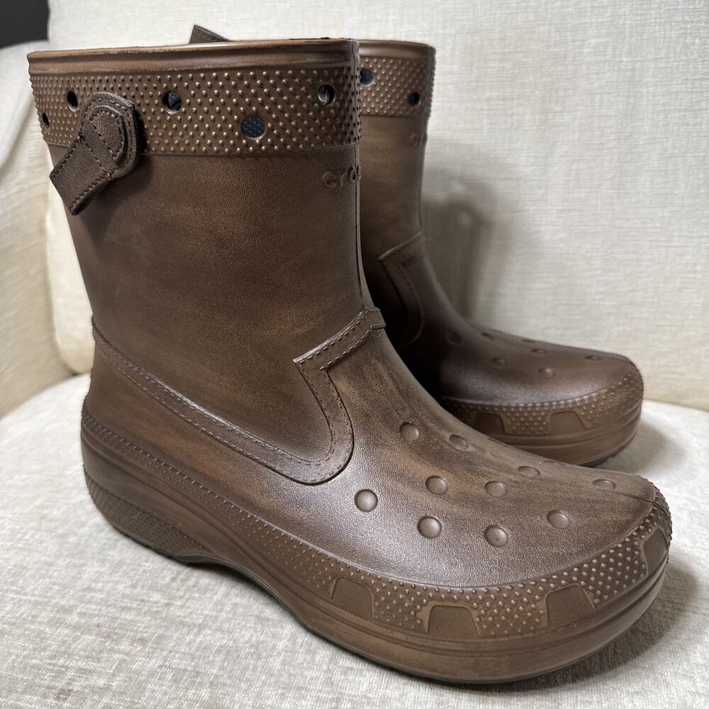 Huckberry x Crocs Classic Western Boot Brown, Size Men 8 Women’s 10 NWOT